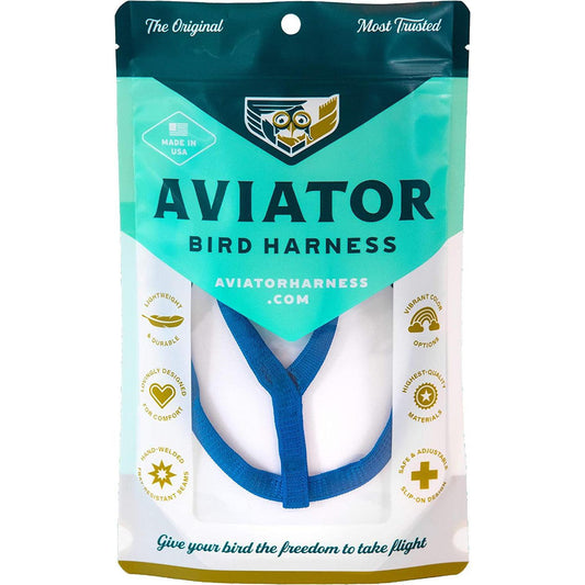 Aviator - Pettorina per Pappagalli - Petite - Blu