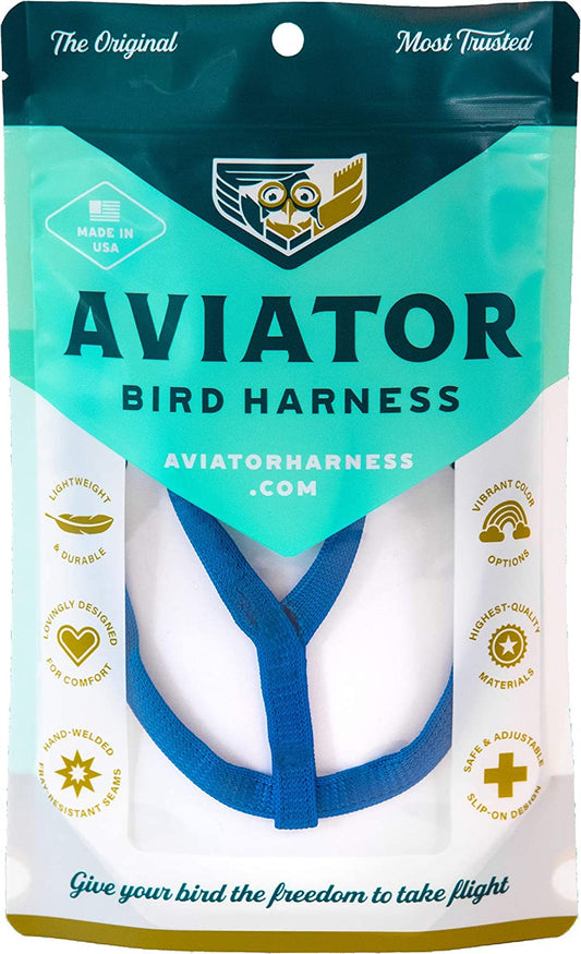 Aviator Bird Harness - Pettorina per Pappagalli - Taglia M - Colore Blu