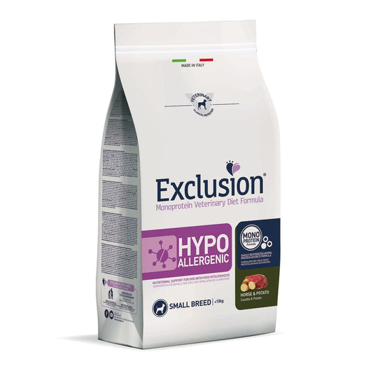 Exclusion Small Hypoallergenic Cavallo e Patate 2kg Crocchette Cani Monoproteiche