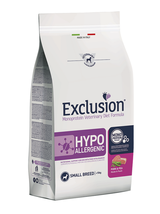 Exclusion Hypoallergenic Small Breed Maiale 800g