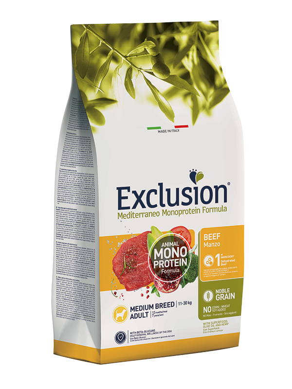 Exclusion Mediterraneo Medium Adult Manzo 12kg