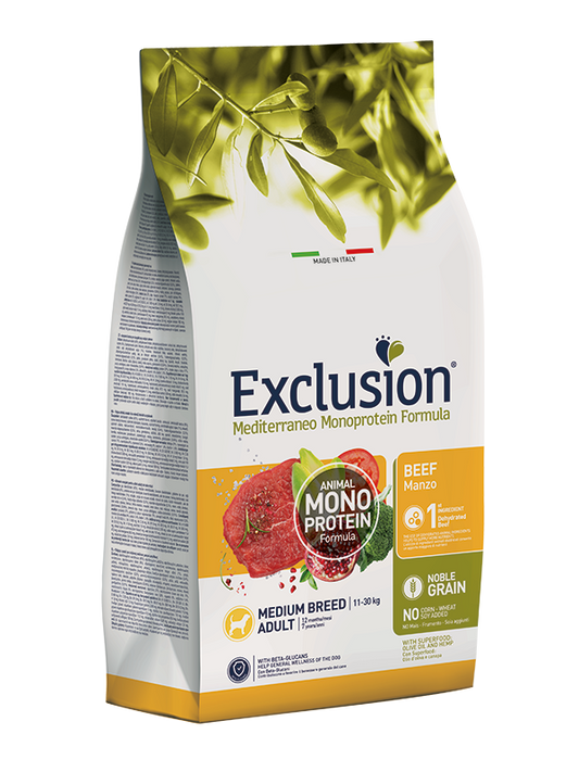 Exclusion Mediterraneo Medium Adult Manzo 12kg