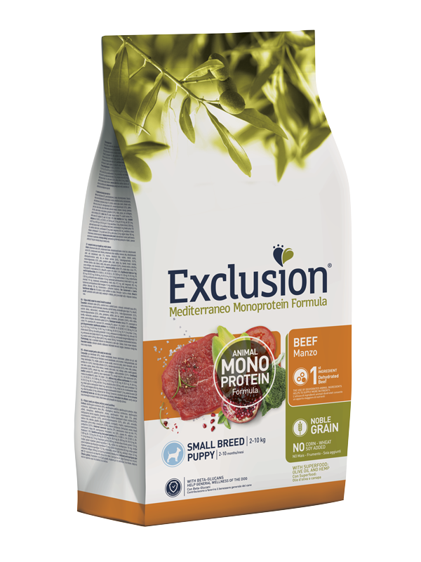 Exclusion Mediterraneo Small Breed Puppy Manzo 2kg