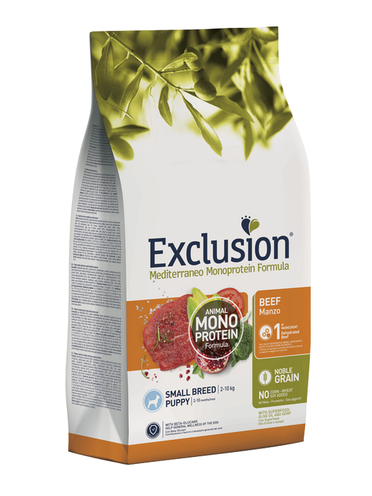 Exclusion Mediterraneo Small Breed Puppy Manzo 2kg