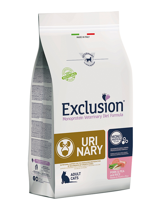 Exclusion Urinary Maiale Piselli e Riso 300g - Crocchette per Gatti