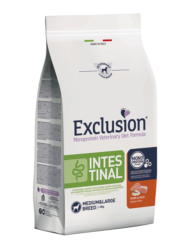 Exclusion Intestinal Medium/Large Maiale e Riso 2kg - Crocchette per Cani