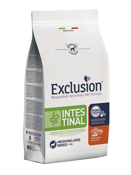 Exclusion Intestinal Medium/Large Maiale e Riso 2kg - Crocchette per Cani