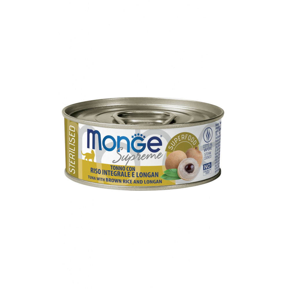 Monge Supreme Sterilised Tonno Riso Integrale e Longan 80gr Alimento umido per Gatti