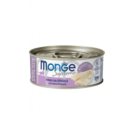 Monge Supreme Sterilised Tonno e Spigola 80gr Alimento umido per Gatti