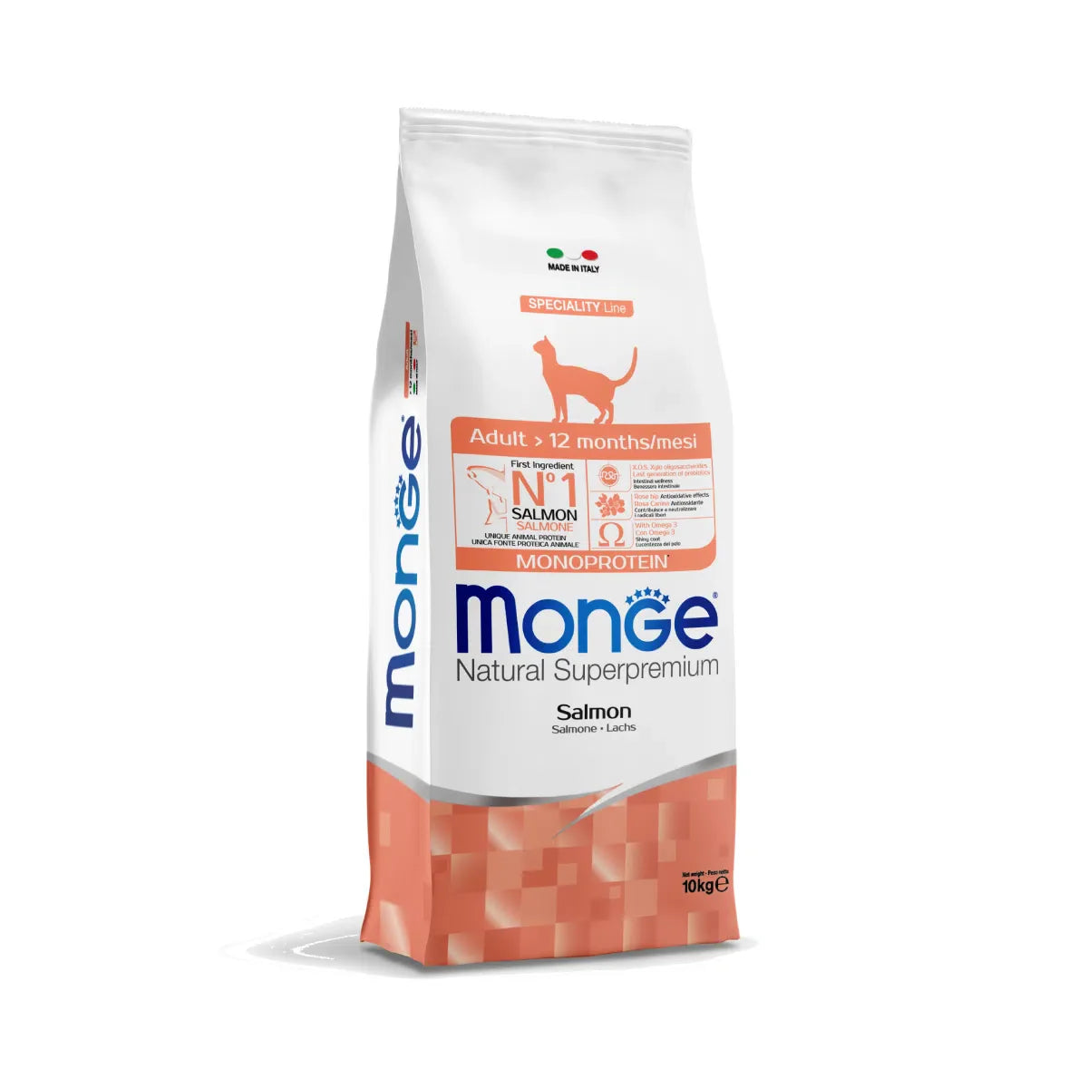 Monge Natural Superpremium Adult Salmone 10kg - Crocchette per Gatti