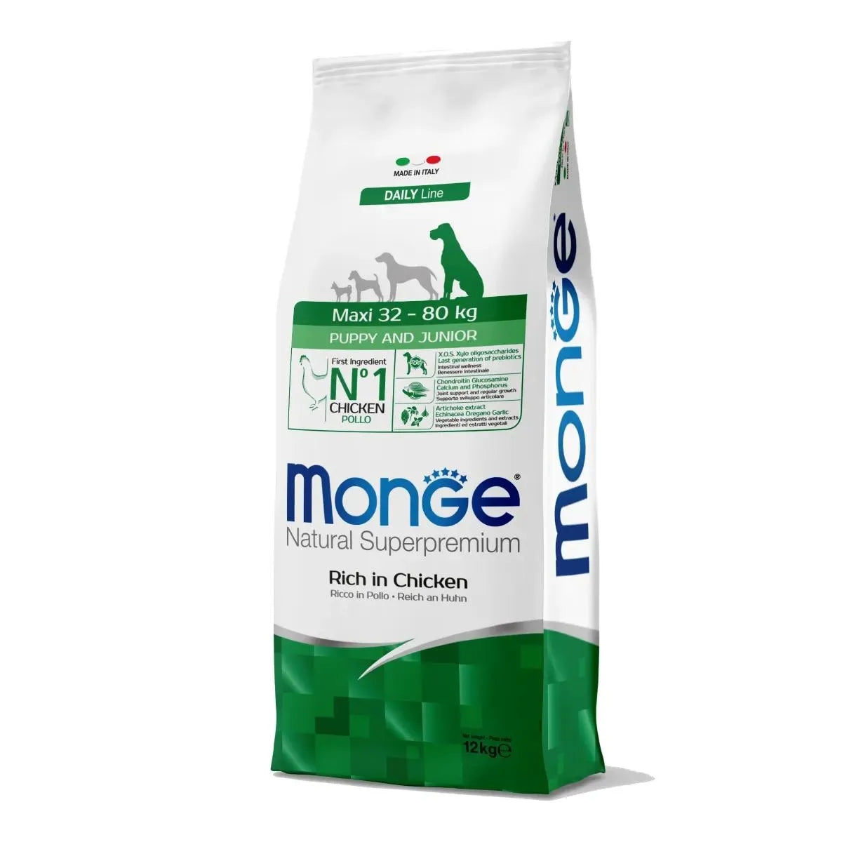 Monge Natural Superpremium Maxi Puppy&Junior Ricco di Pollo 12kg - Crocchette Cani