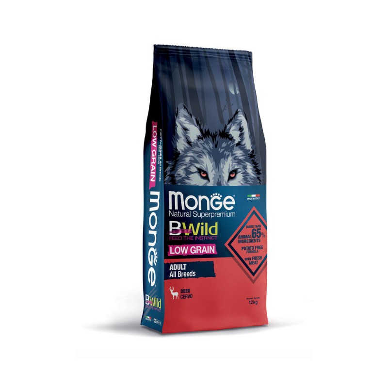 Monge BWild Low Grain Adult Cervo 12kg - Crocchette per Cani