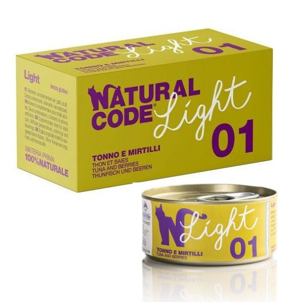 Natural Code 01 Light Tonno e Mirtilli 4x70g Umido per Gatti