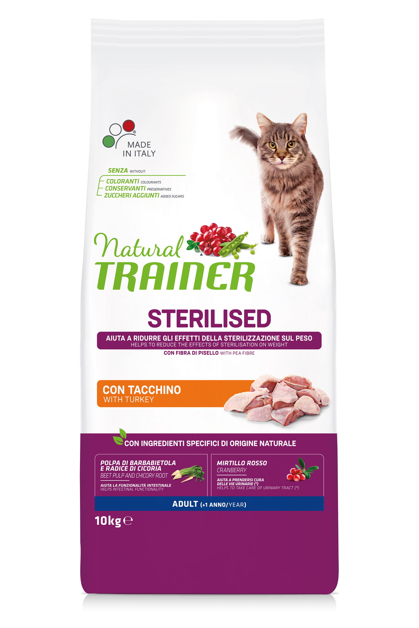Natural Trainer Adult Sterilised Tacchino 10kg