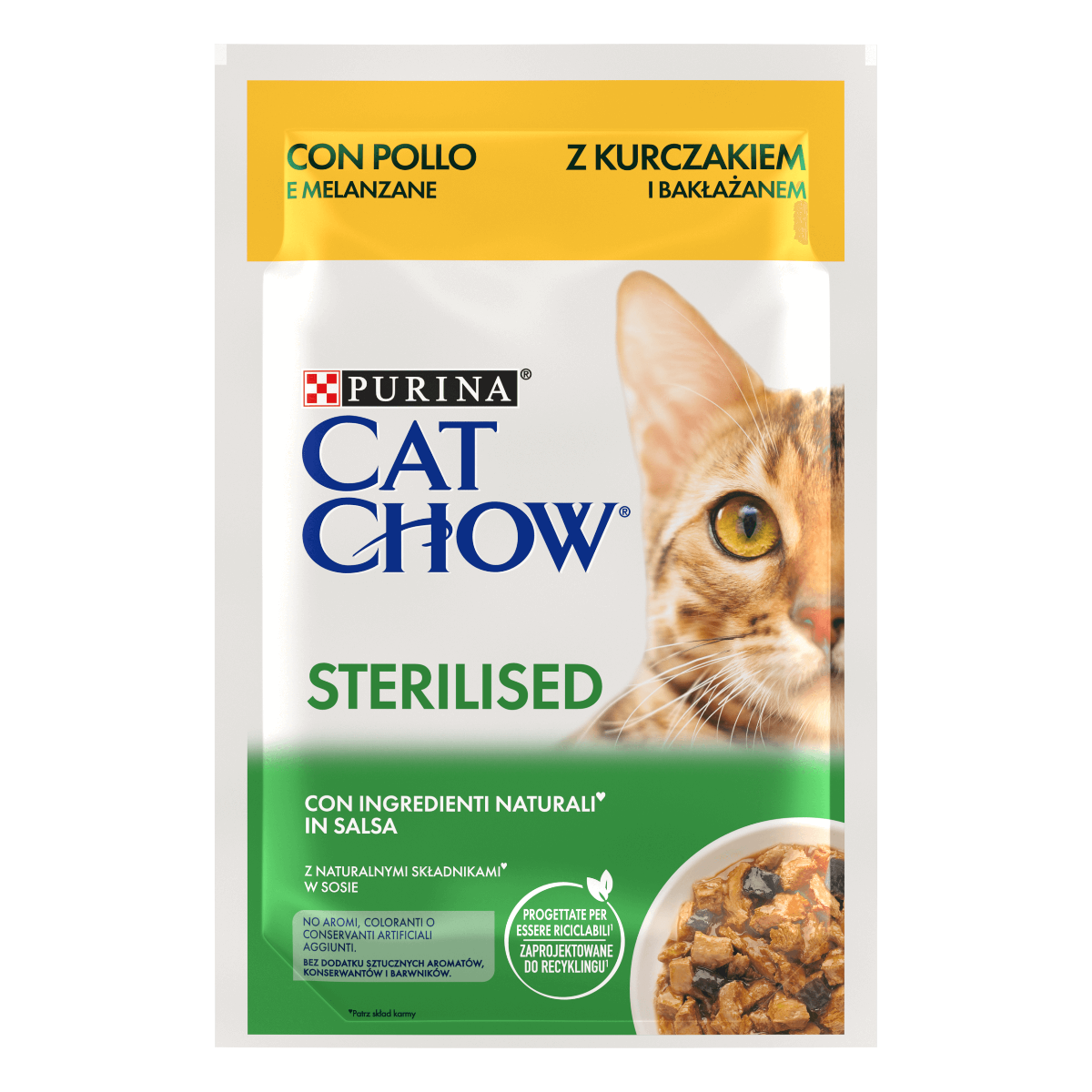 Purina Cat Chow Sterilised con Pollo e Melanzane in Salsa 85g