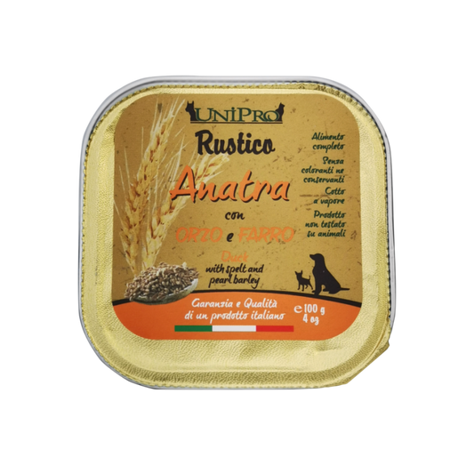 Unipro Rustico per Cani Anatra con Orzo e Farro - 100g