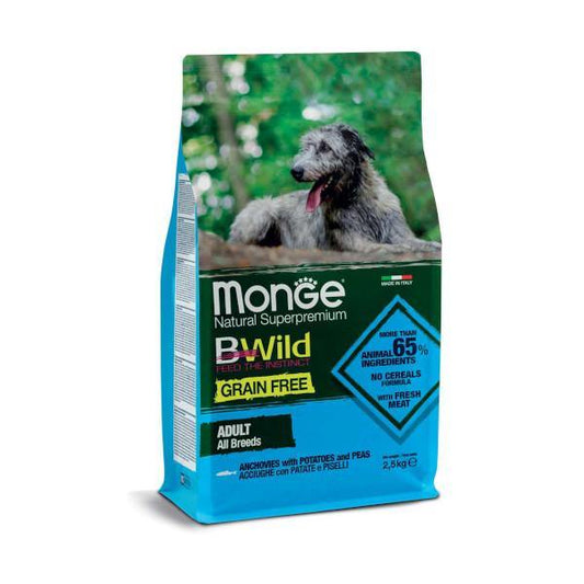 Monge BWild Grain Free Adult Acciughe Patate e Piselli 2,5kg