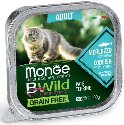 Monge Bwild Grain Free Merluzzo con Ortaggi 100gr Alimento umido per Gatti