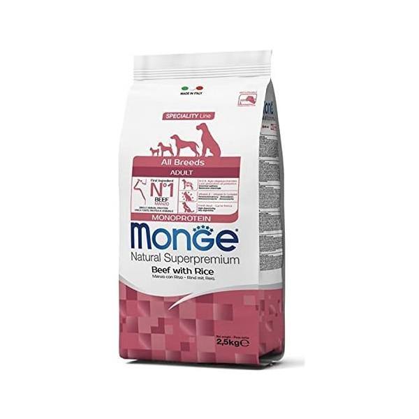 Monge Natural Superpremium Adult Manzo e Riso 2,5 kg