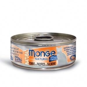 Monge Natural Tonno del Pacifico e Salmone 80gr - Cibo Umido per Gatti