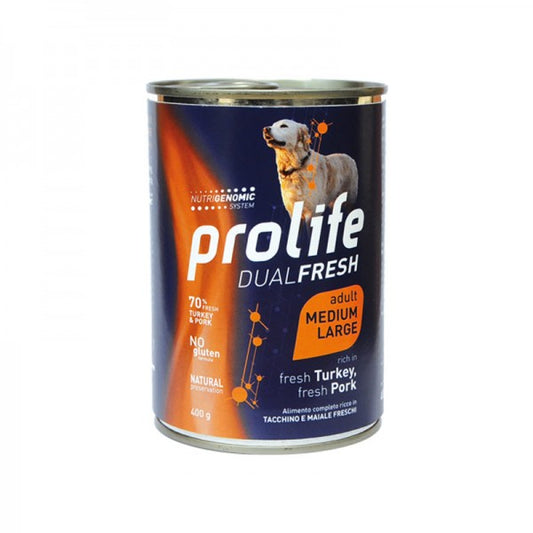 Prolife Dual Fresh Tacchino e Maiale Adult Medium/Large 400 gr