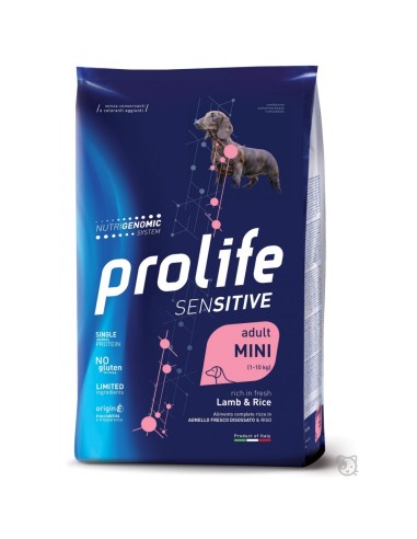 Prolife Sensitive Monoproteico Mini Agnello e Riso 600g Cane